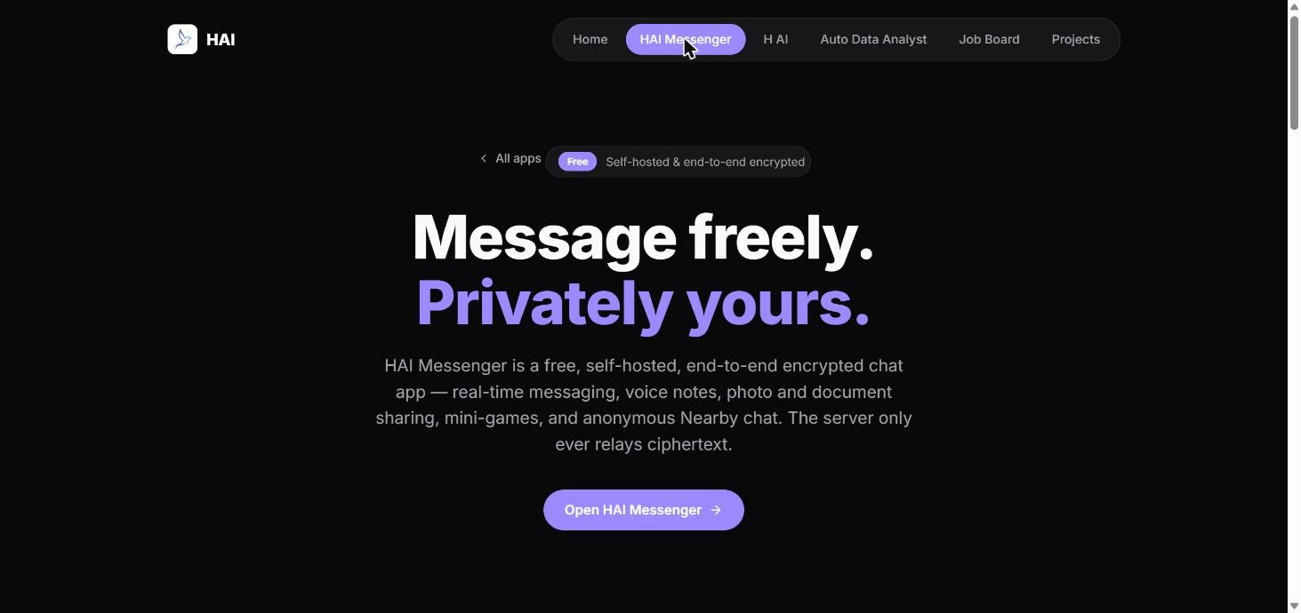 HAI Messenger screenshot